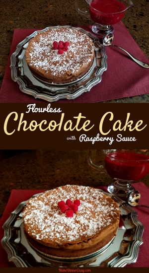 Flourless chocolate cake with raspberry sauce recipe